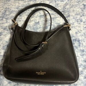 NWOT Kate Spade Perry Elegant Black Leather Shoulder Bag w Strap New York Perry